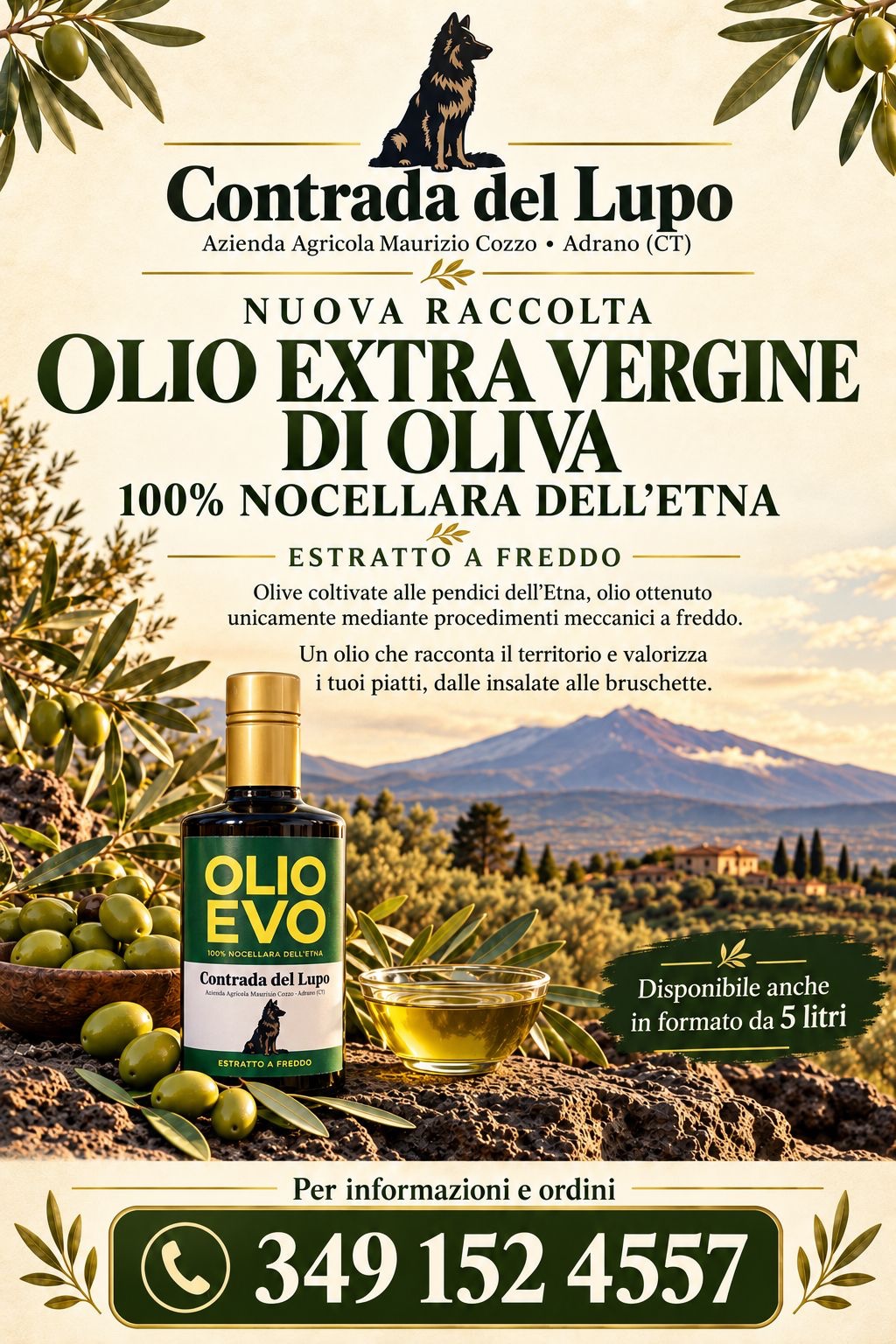 Olio extravergine di oliva Contrada del Lupo